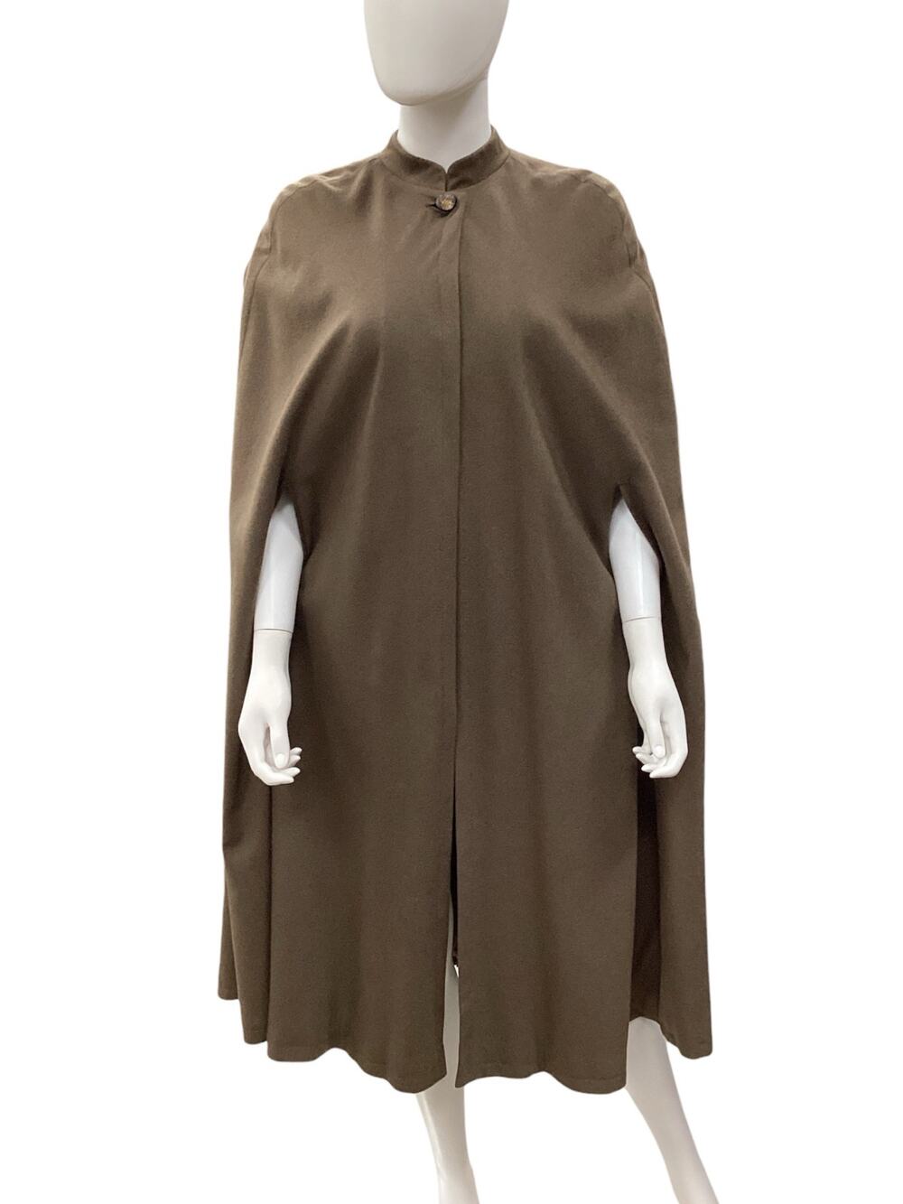 Renee’s Resale Cape Women’s One Size Cashmere Vintage Long Cape One Button Brown